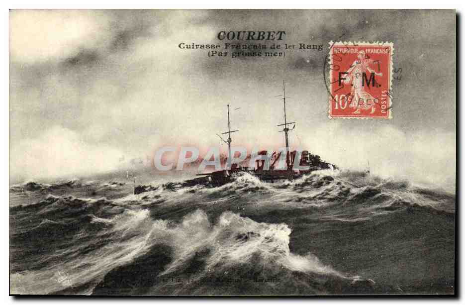 CPA Bateau Courbet Cuirasse Francais de 1er rang 