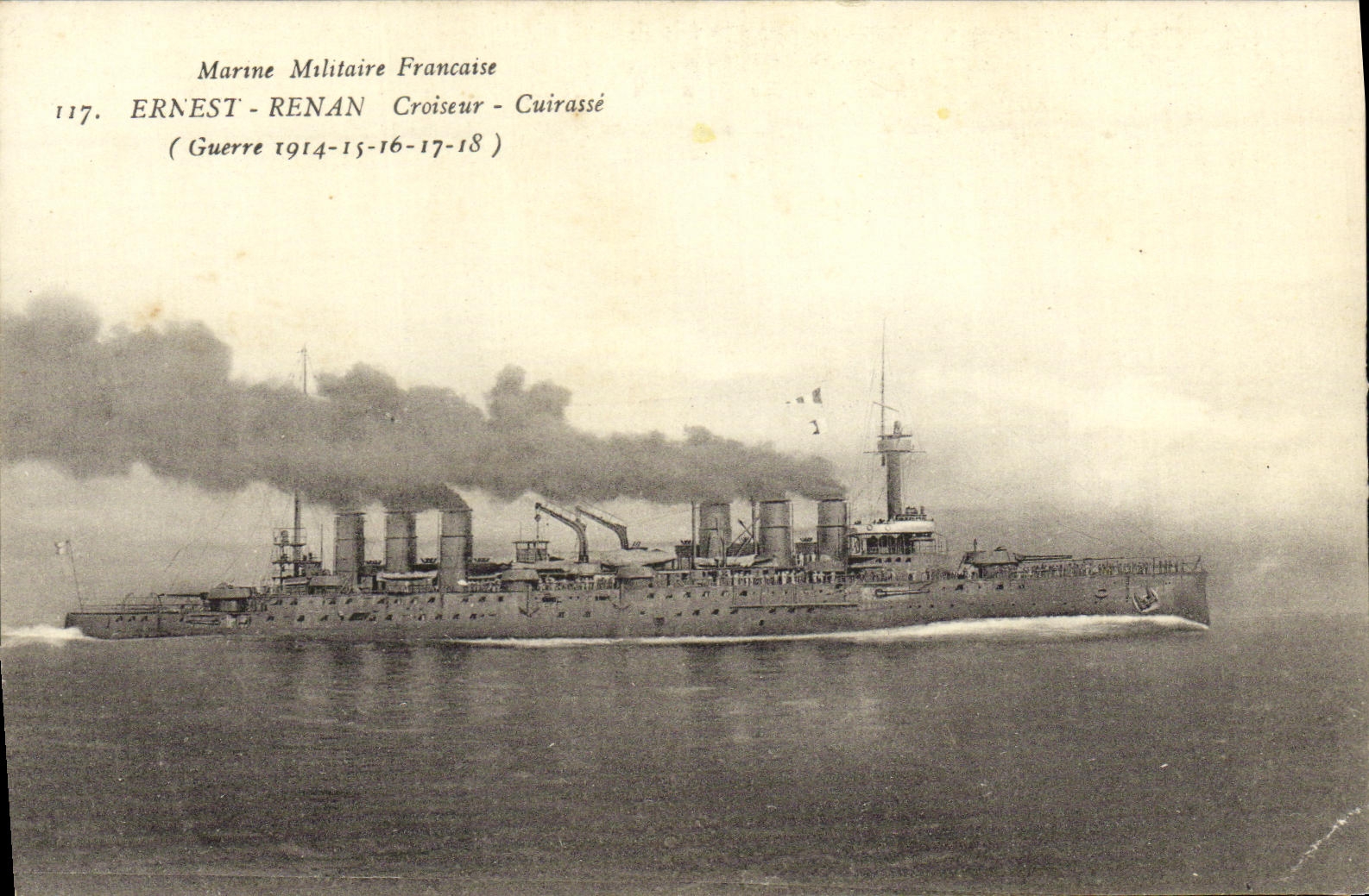 CPA Bateau Ernest Renan Croiseur Cuirasse 
