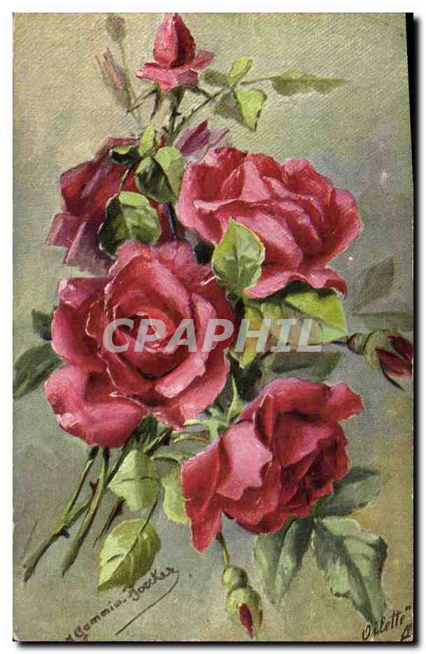 CPA Fantaisie Fleurs Roses
