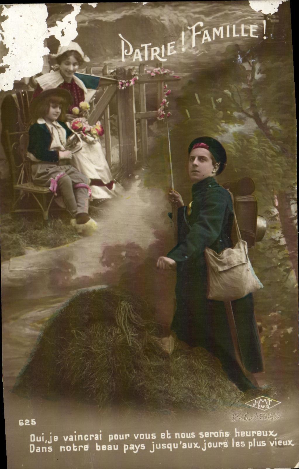 CPA Fantaisie Famille militaria 