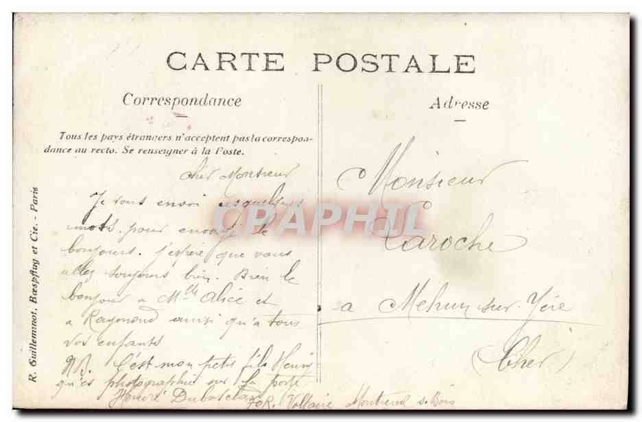 CPA Fantaisie Enfant — Verso