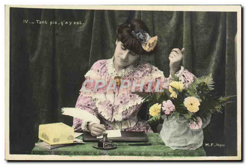 Femme écrivant une lettre — M.F. Paris — série IV