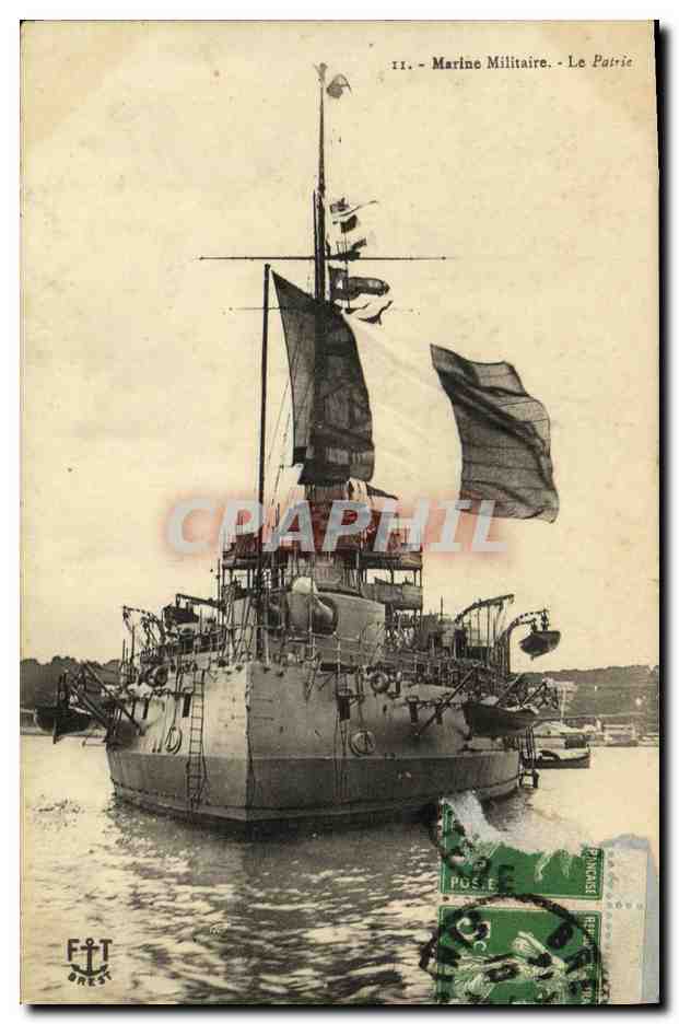 Le Patrie — Navire de la Marine Militaire — Éditeur F.T. BREST, n°11