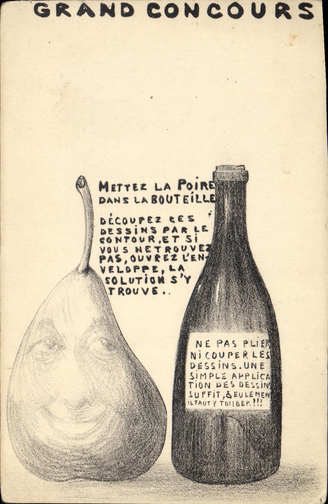 CPA Fantaisie Grand Concours Bouteille Poire