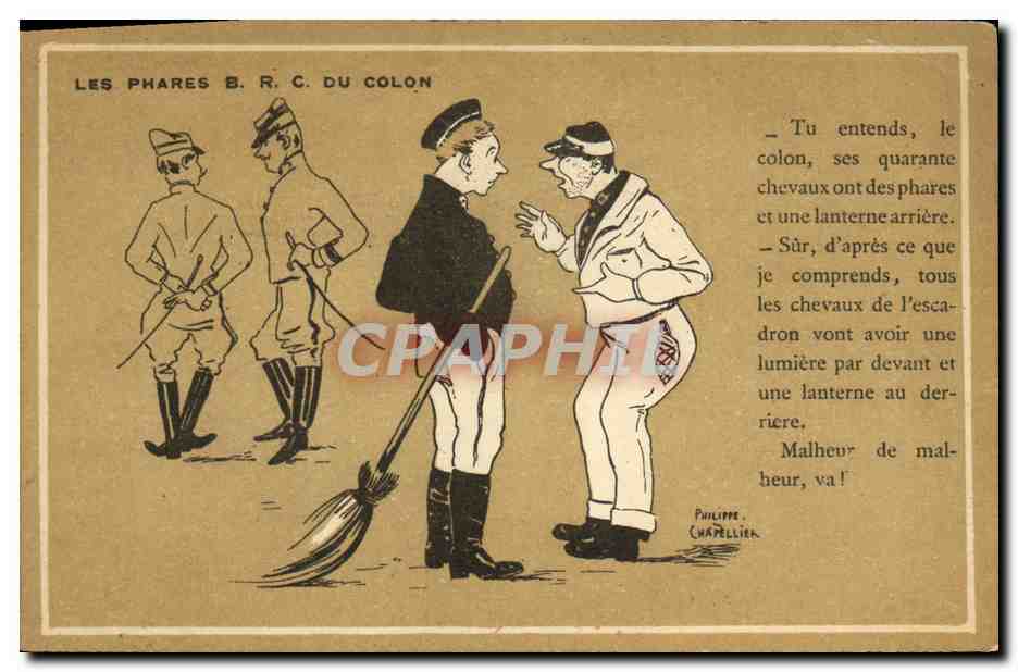 Les Phares B. R. C. du Colon — caricature militaire — Philippe Chapellier, n° 12