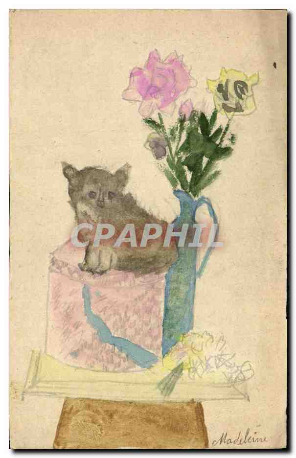 Dessin Chat format carte postale 