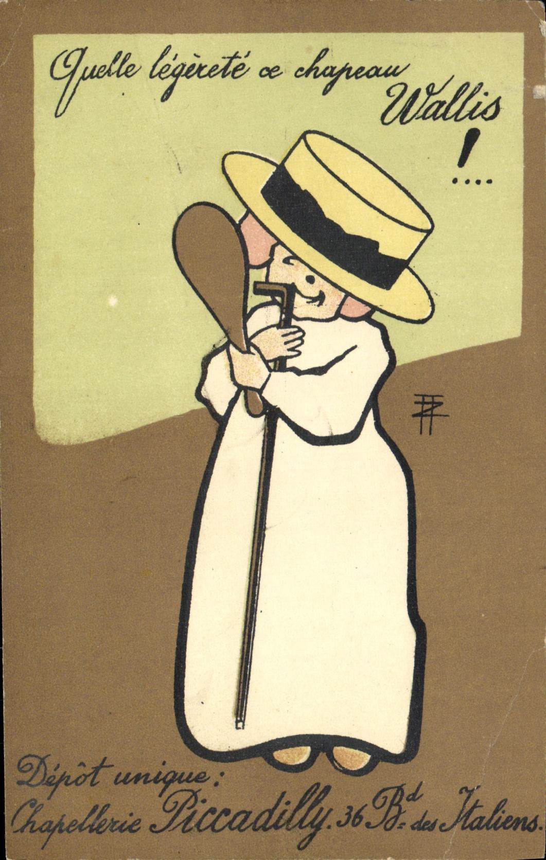 CPA Publicite Chapeau Wallis Piccadilly Bd des Italiens Paris 