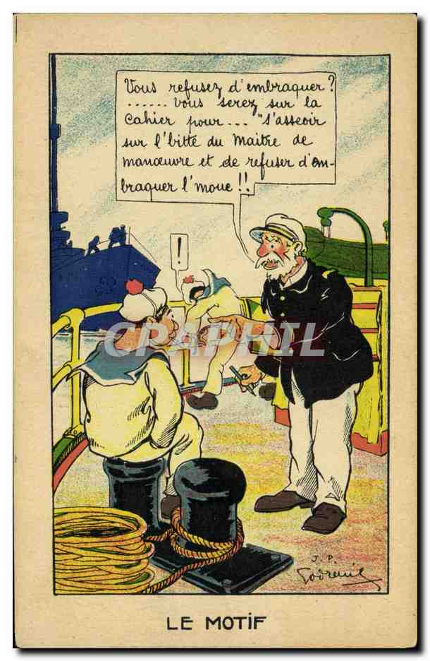 CPA Militaria Humour Illustrateur Le motif Marins