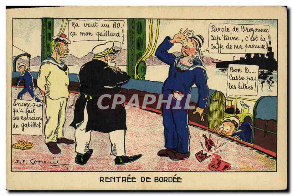 CPA Militaria Humour Illustrateur Rentree de bordee