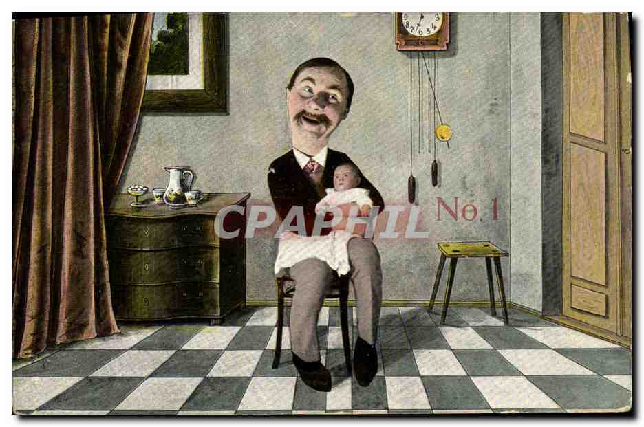 CPA Homme et bebes