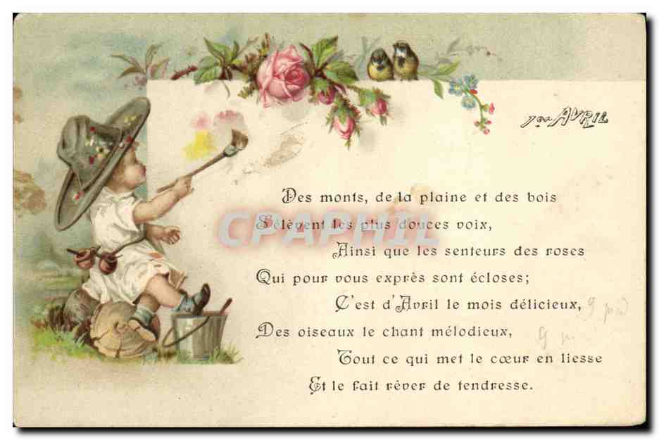 CPA Fantaisie EnfantAvril Peintre