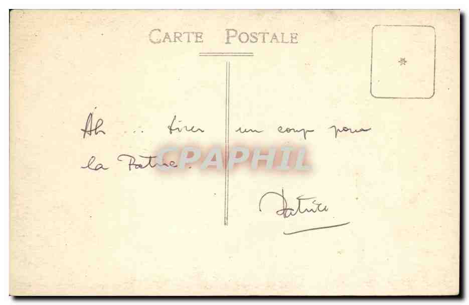 CARTE PHOTO Militaria Honneur au 75 Canon  — Rückseite
