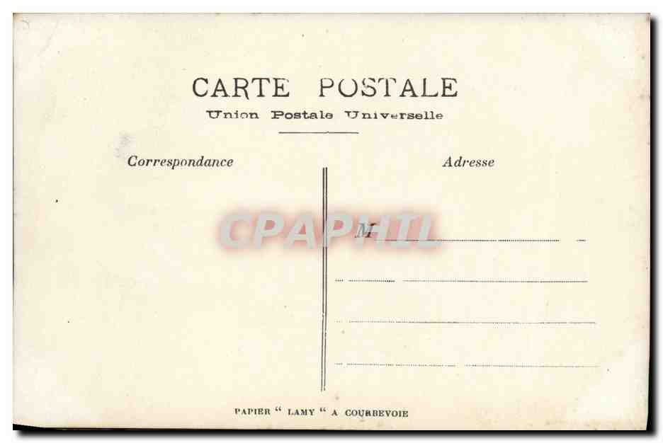 Fête ou bal — scène sur estrade décorée — éditeur Lamy, n° de série non visible — Verso