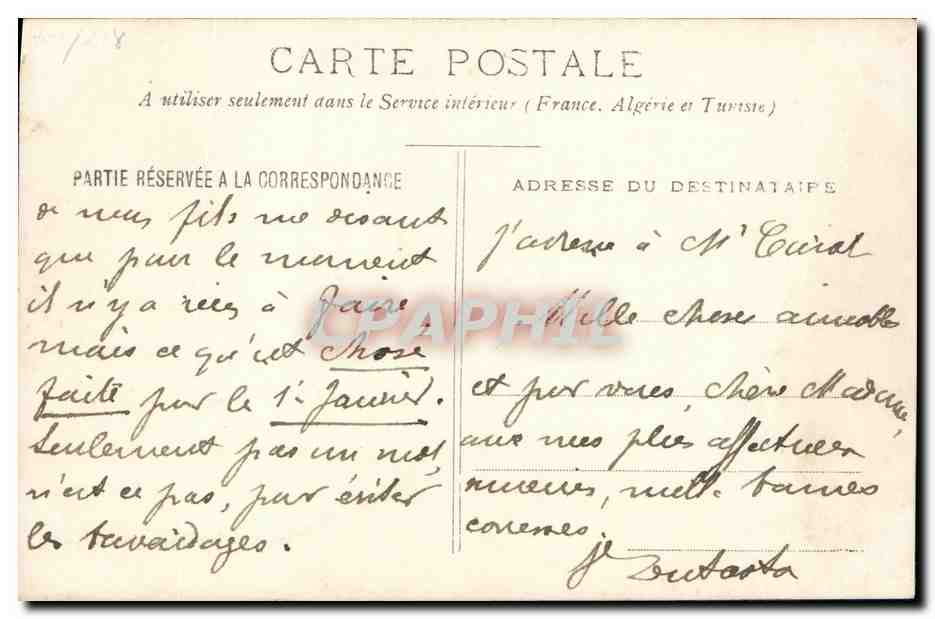CARTE PHOTO Femme Bourgeoise buvant le the — Verso