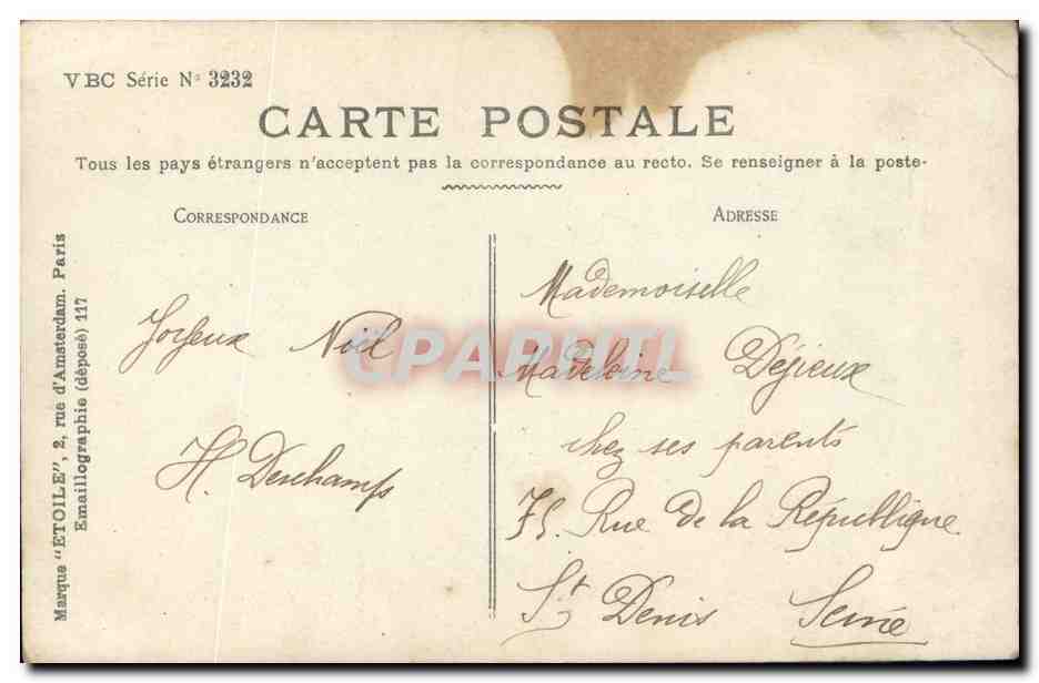 CPA Fantaisie Enfants Anges — Rückseite