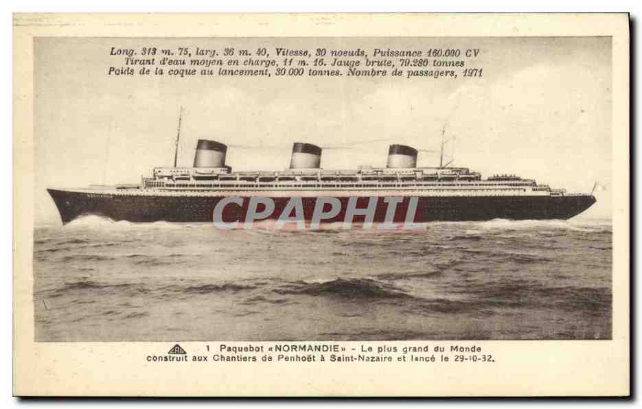 CPA Paquebot Normandie 