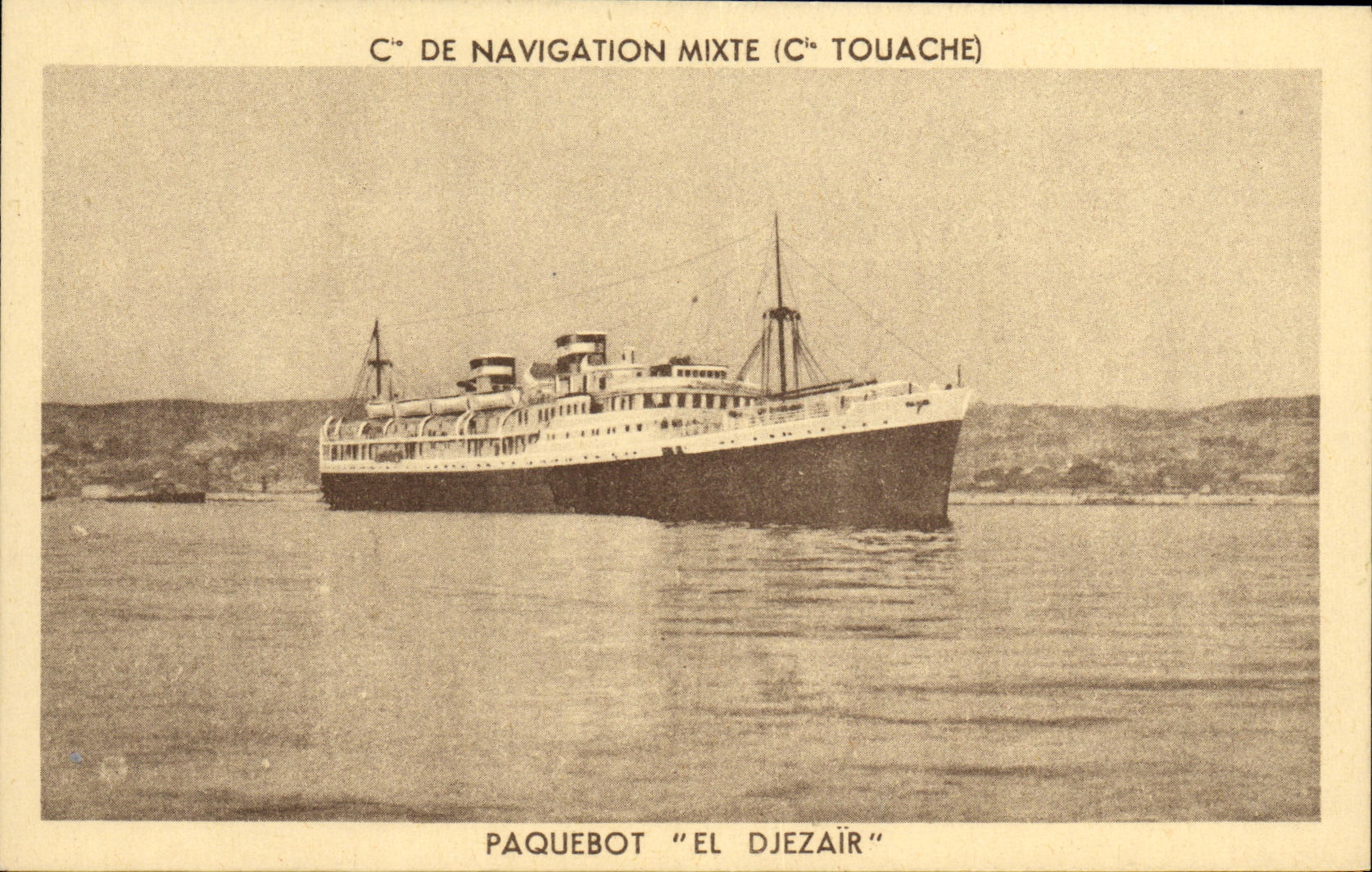 Paquebot "El Djezair" — Compagnie de Navigation Mixte (C° Touache) — Guernez Frères, n° 10880021