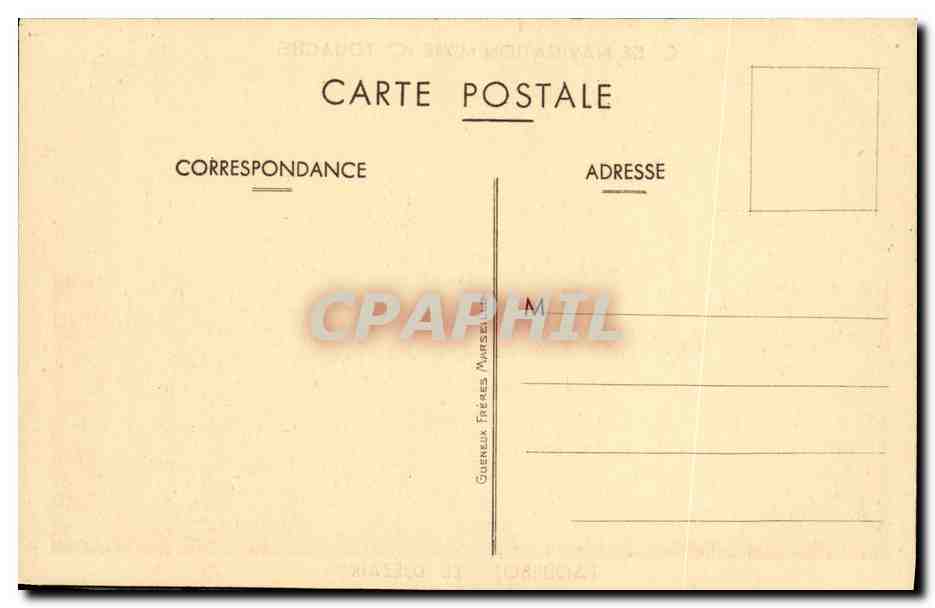 Paquebot "El Djezair" — Compagnie de Navigation Mixte (C° Touache) — Guernez Frères, n° 10880021 — Verso