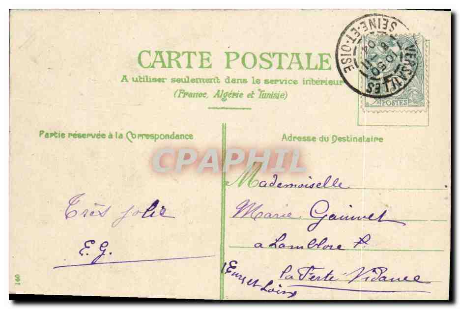 Jeune femme souriante — texte humoristique sur l'épouse — éditeur inconnu — Achterkant