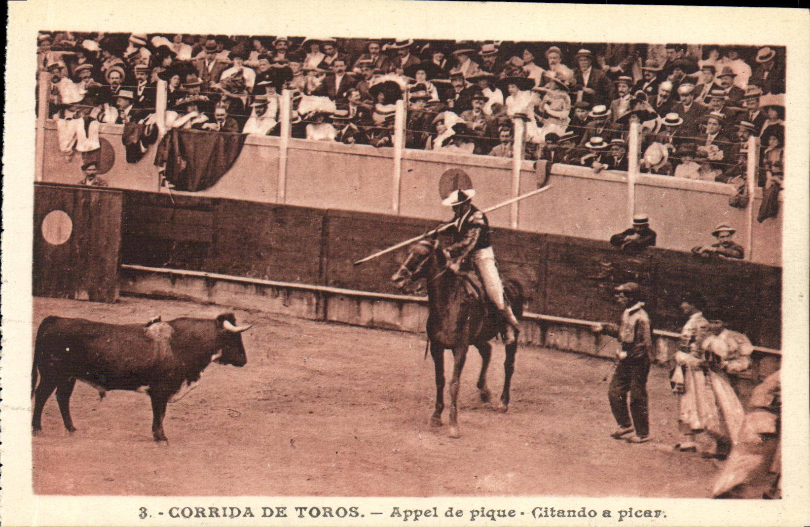 CPA Sport Espagne Corrida Toro Taureau Appel de pique Citando a picar