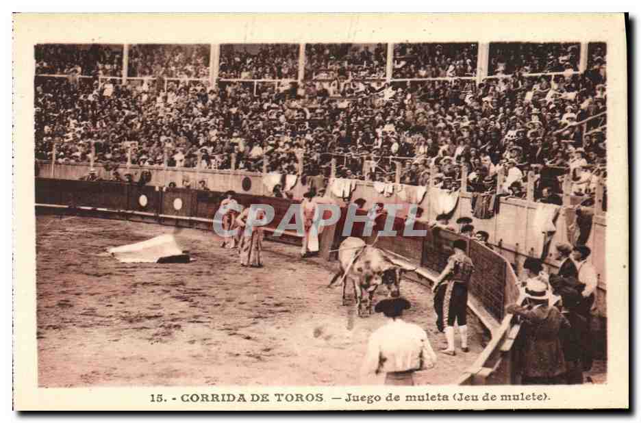 CPA Sport Espagne Corrida Toro Taureau Juego de muleta Jeu de Mulete