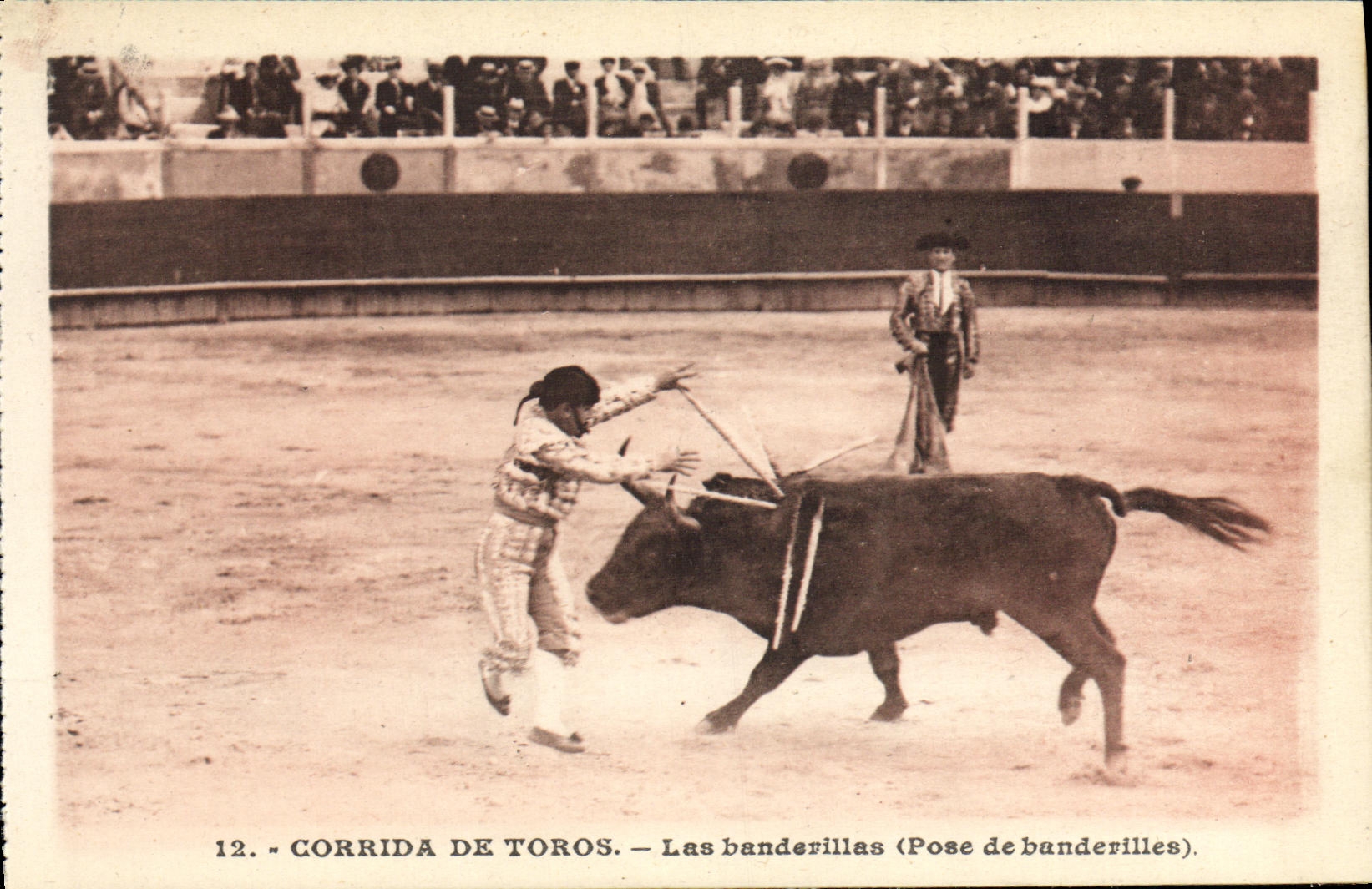 CPA Sport Espagne Corrida Toro Taureau Les banderillas Pose de banderilles
