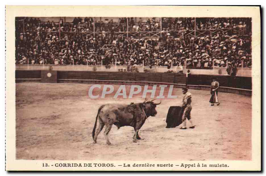 CPA Sport Espagne Corrida Toro Taureau La derniere suerte Appel a la muleta