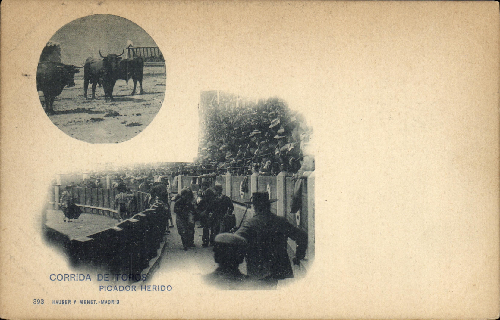 Corrida de Toros — Picador Herido — Hauser y Menet, Madrid
