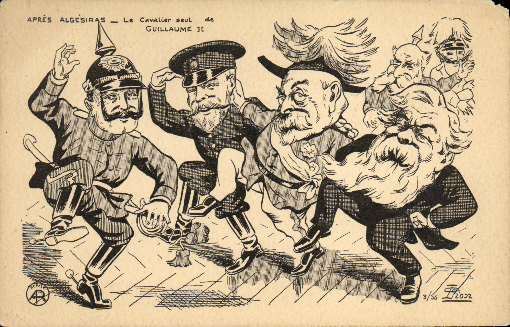CPA Apres Algerosas Le cavalier seul de Huillaume II