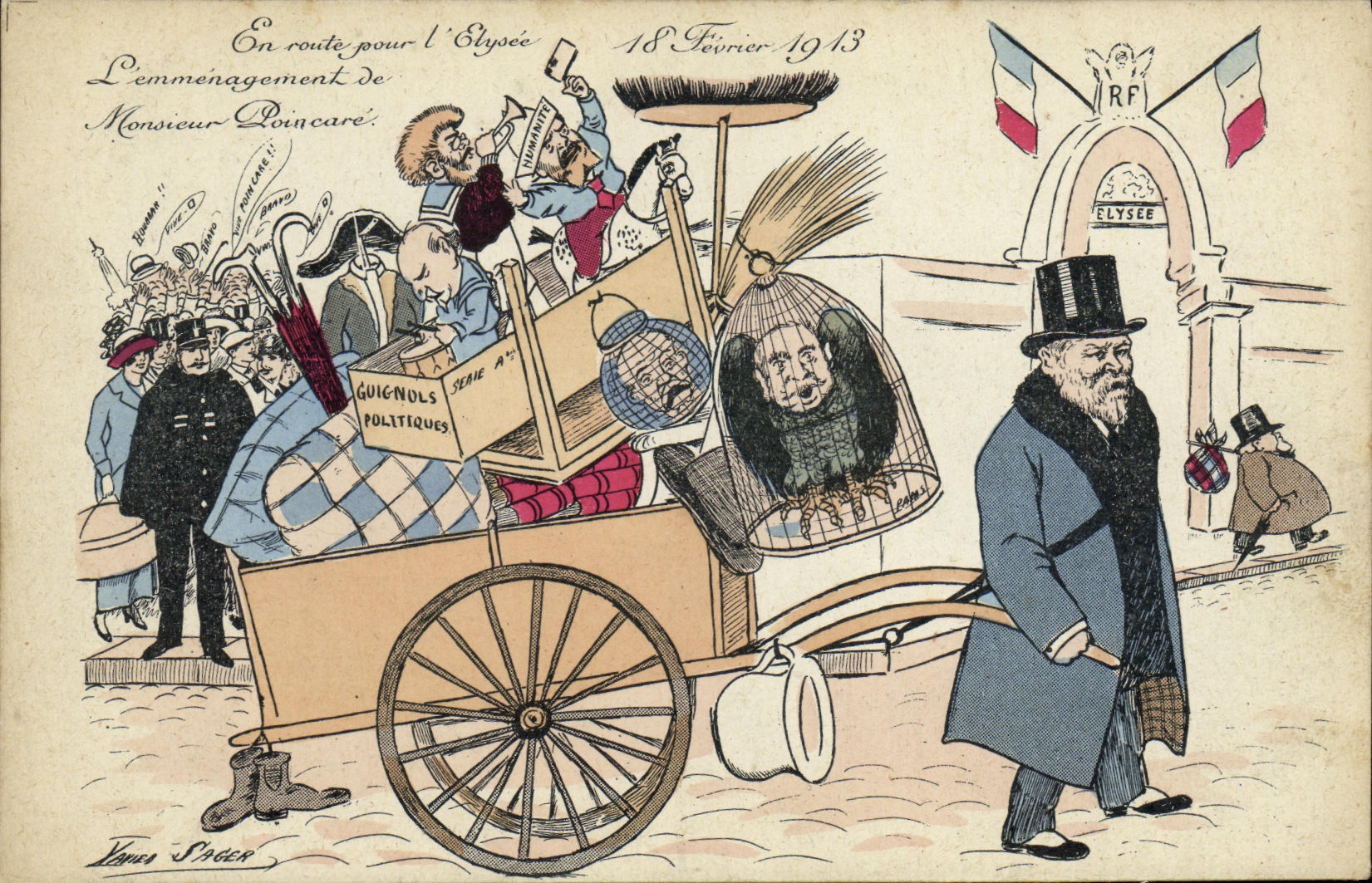 CPA En route pour l Elysee Monsieur Poincare 18 fevrier 1913 Xavier Sager