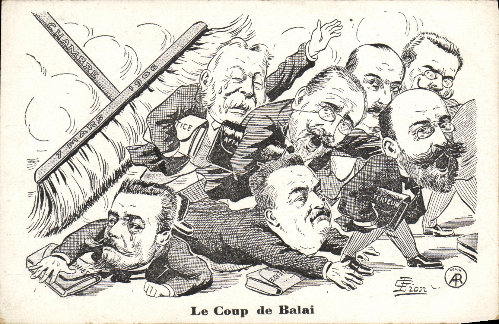 CPA Le coup de balai Chambre Parlement 7 mars 1906 