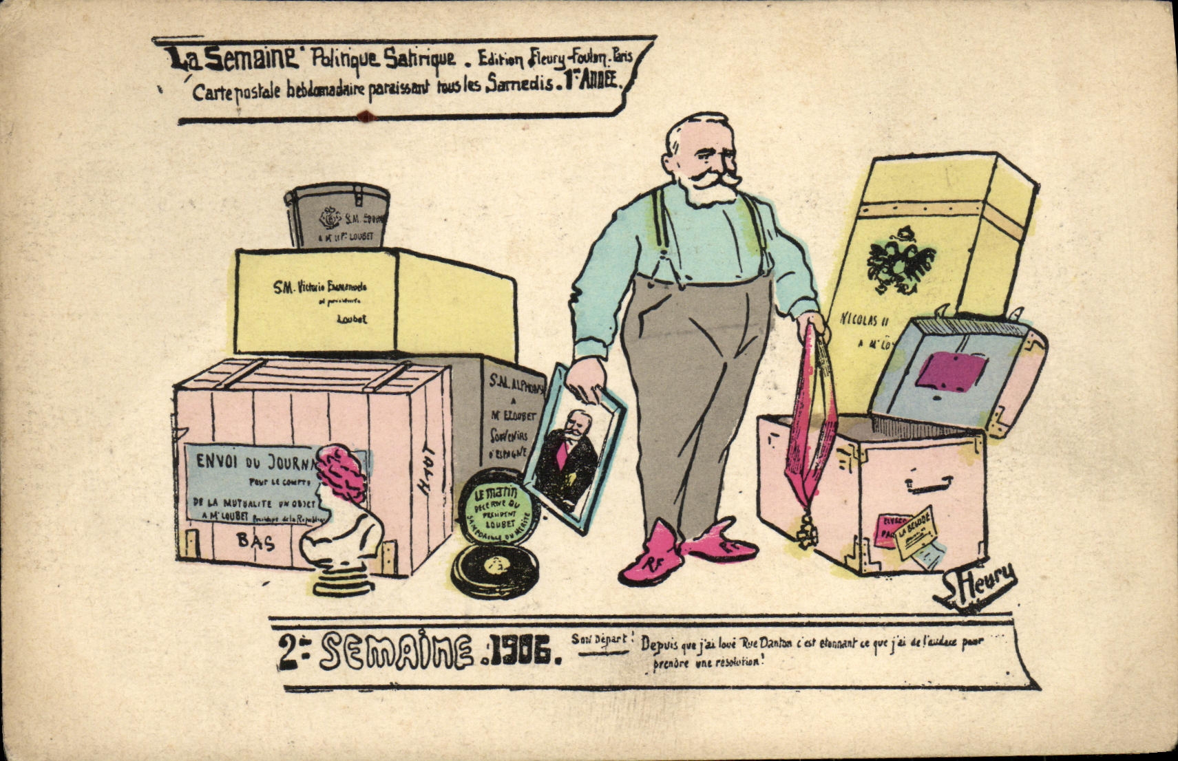 CPA Semaine politique satirique 2eme semaine 1906 