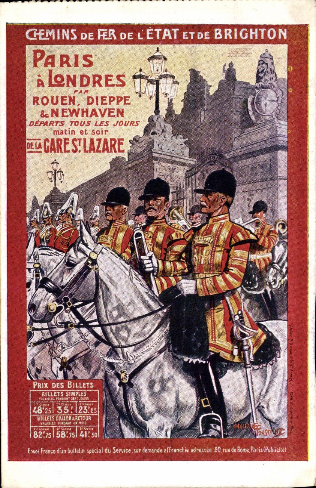 CPA Chemins de fer de l etat par Brighton Paris Londres Rouen Dieppe Newhaven Cheval