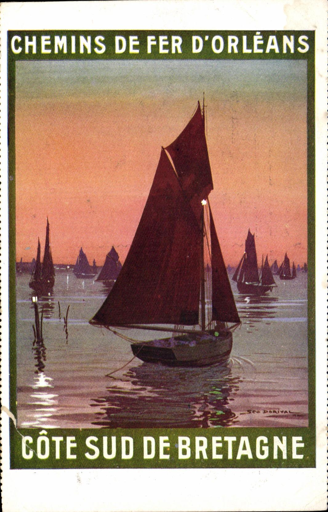 CPA Chemin de fer d Orleans Cote Sud de Bretagne Bateau