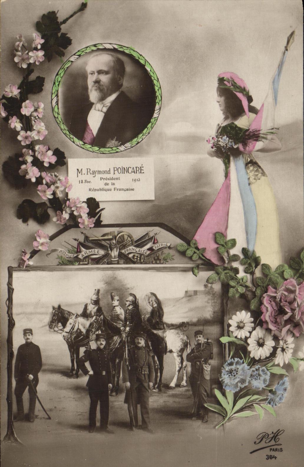 CPA Poincare President de la Republique Militaria CAvaliers 