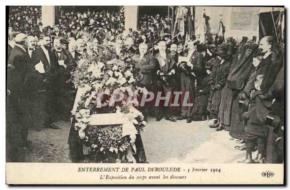 CPA Enterrement de Paul Deroulede 3 fevrier 1914 L exposition du coprs avant les discours 