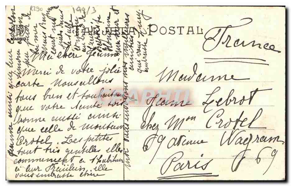 SS. MM. D. ALFONSO XIII Y D.ª VICTORIA EUGENIA — Reyes de España — Hauser y Mené — Madrid — Verso