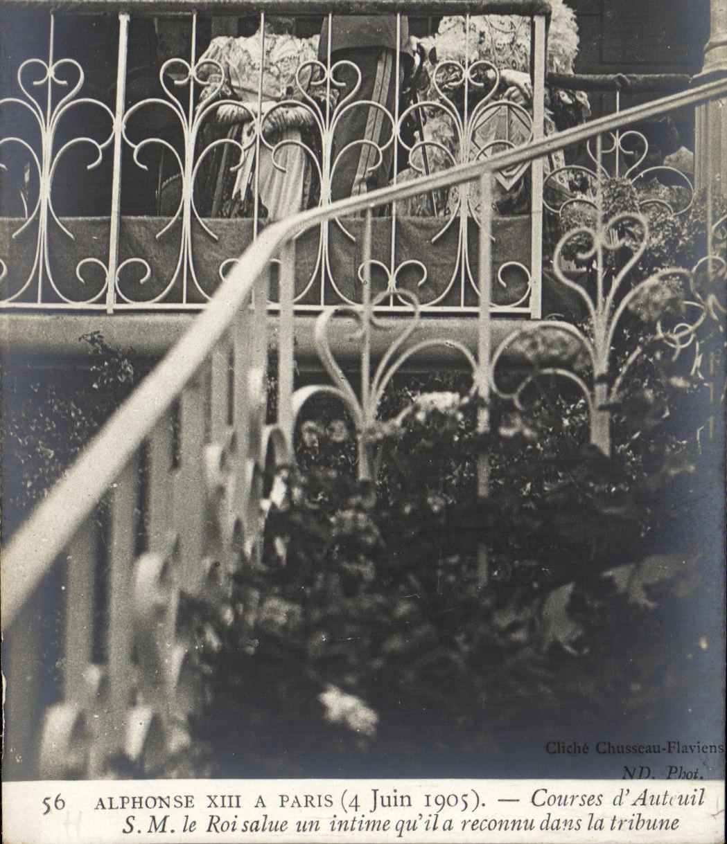 Alphonse XIII in Paris — Auteuil Races (June 4, 1905) — Cliché Chusseau-Flaviens