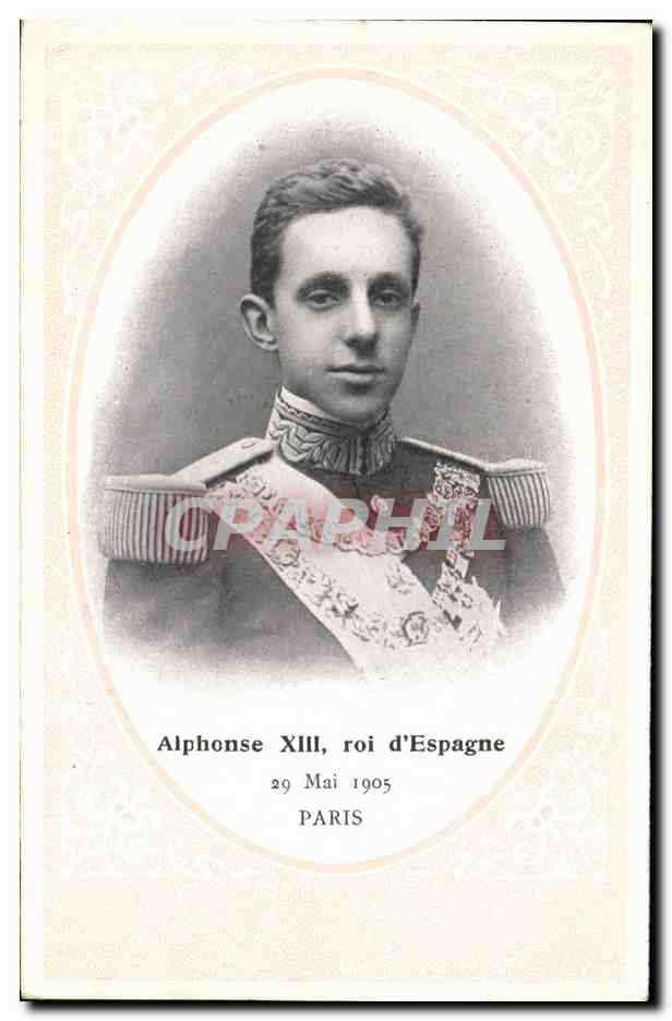 Alphonse XIII, roi d'Espagne — portrait en uniforme — Paris, 29 mai 1905
