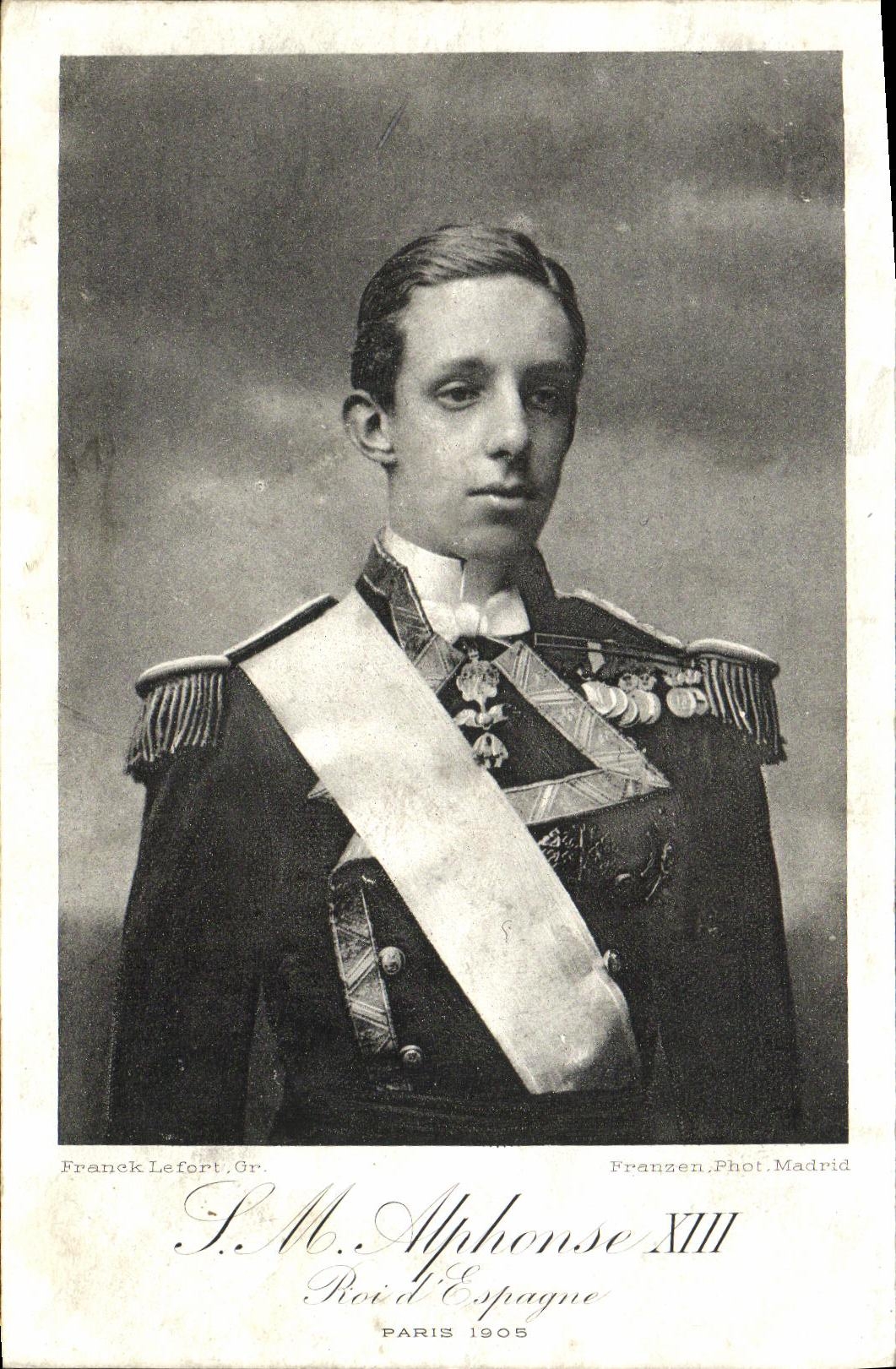 S.M. Alphonse XIII — Roi d'Espagne — Franzen Phot. Madrid