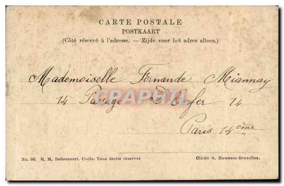 CPA SAR Mgt le prince Leopold Belgique — Achterkant
