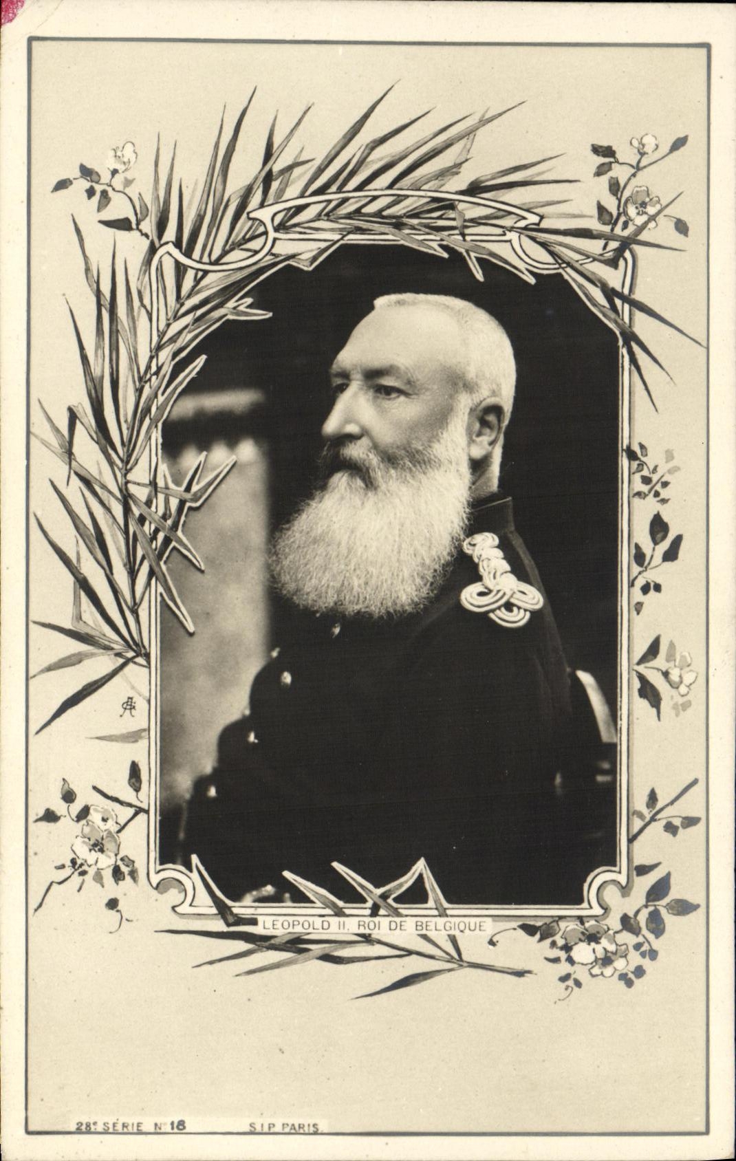 Léopold II, Roi de Belgique — portrait en uniforme — S.I.P. Paris, série N°16