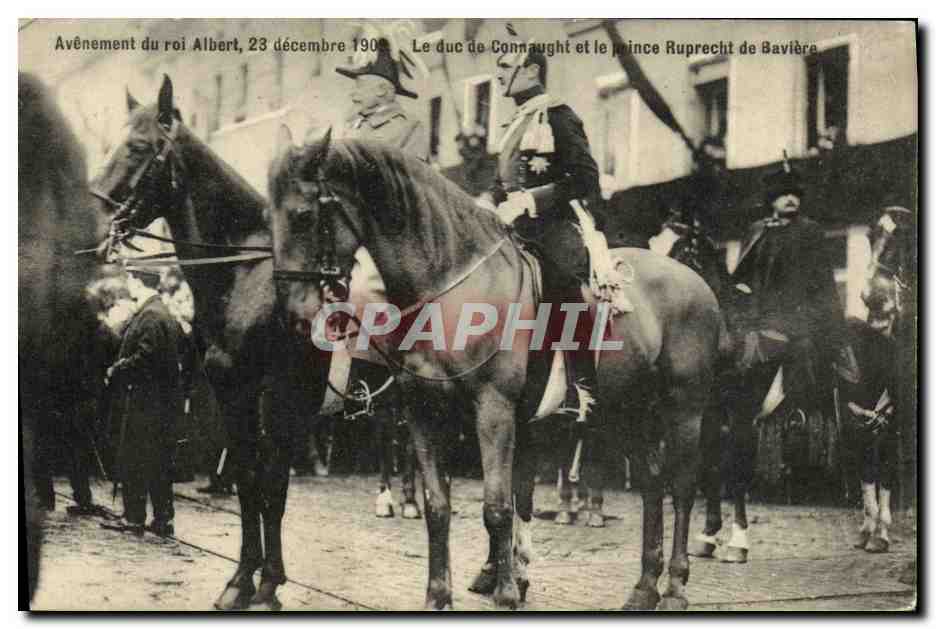 Avénement du roi Albert, 23 décembre 1903 — Le duc de Connaught et le prince Ruprecht de Bavière — CPAPHIL