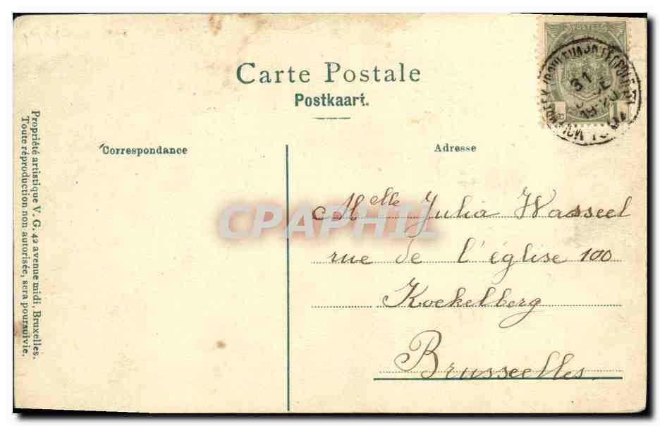 Princesse Royale et la Princesse José — avec un bébé et une petite fille — éditeur V.G. 42 avenue midi, Bruxelles — Verso