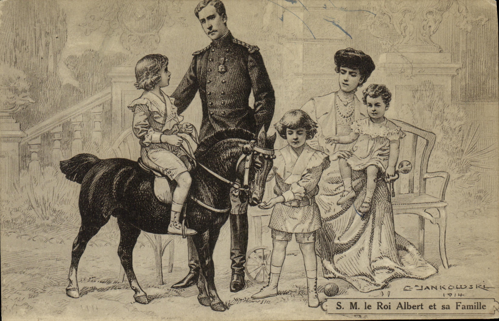 S.M. le Roi Albert et sa Famille — Éditeur E. Jankowski, 1914
