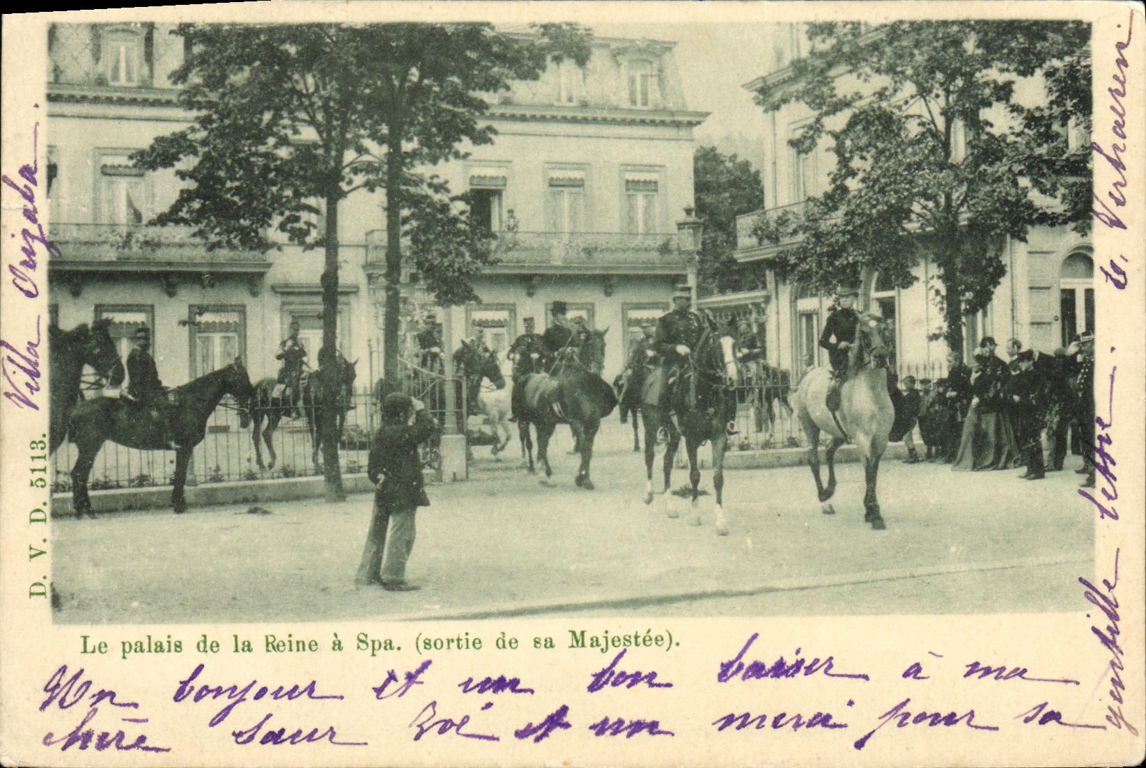 CPA Le palais de la reine a Spa Sortie de sa majeste Belgique