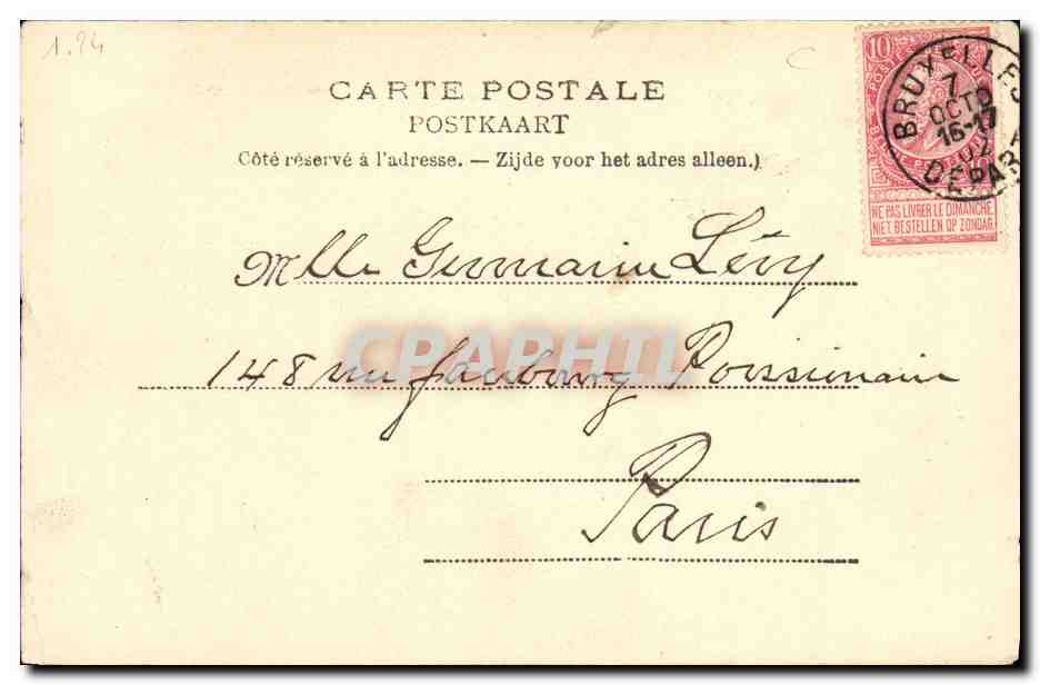 CPA Spa le 15 aout 1902 SM la reine des Belges a la bataille des fleurs place Royale — Rückseite