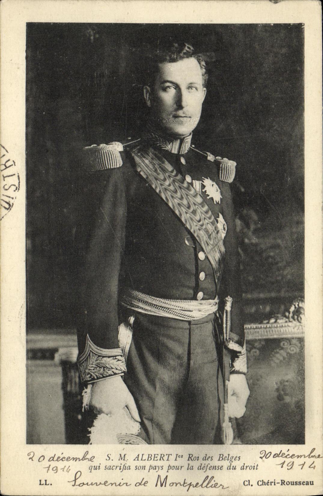 S.M. Albert Ier Roi des Belges — Souvenir de Montpellier — Cl. Chéri-Rousseau