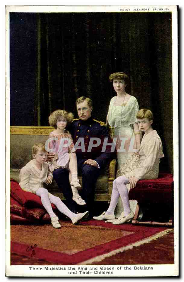 Their Majesties the King and Queen of the Belgians and Their Children — PHOTO : ALEXANDRE, BRUXELLES