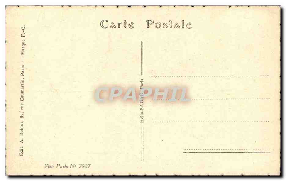Princesse Marie-José de Belgique — Série SADAC N°2937 — Éditeur A. Roblot, Paris — Verso